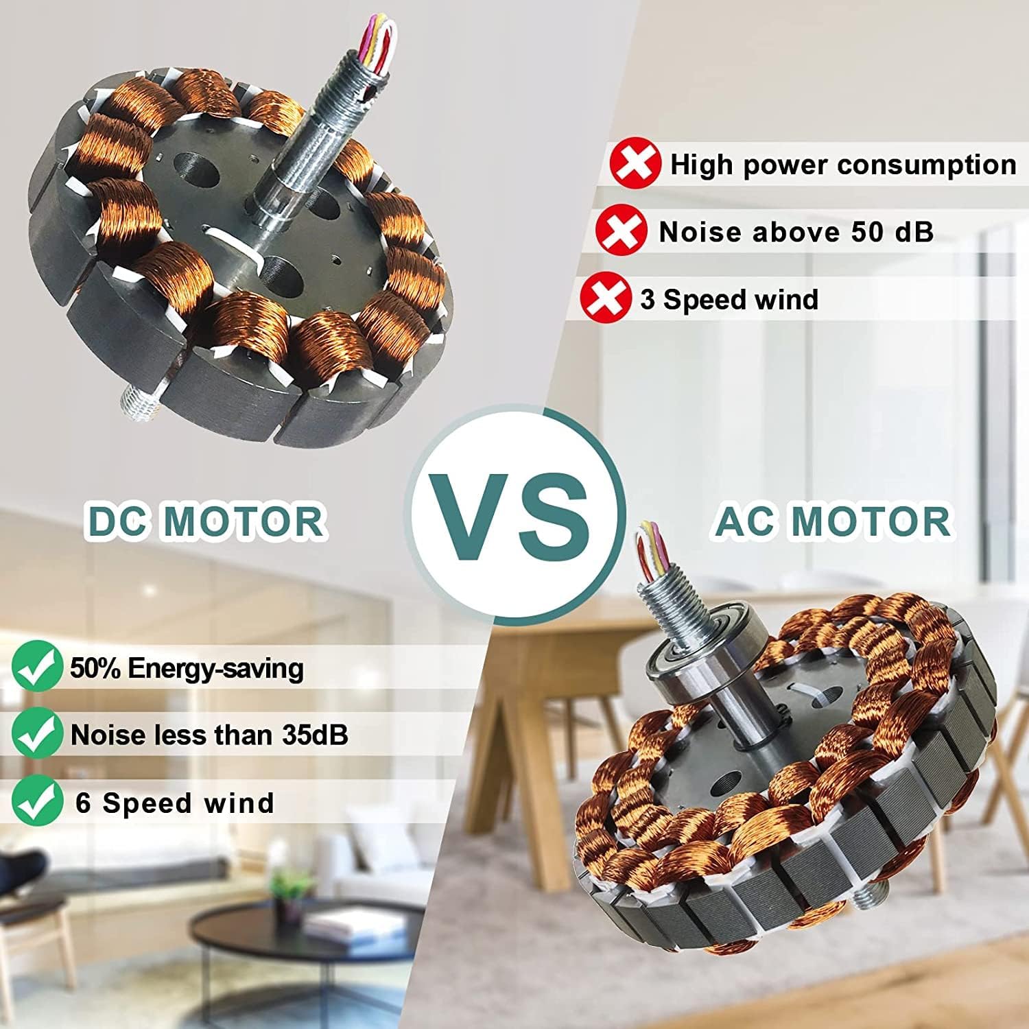 Sofucor 52 Inch Flush Mount Ceiling Fans with Lights, Solid Wood Ceiling Fan with Light Remote Control, Quiet DC Motor, 3 Blade Modern Ceiling Fan for Bedroom Living Room Farmhouse Patio
