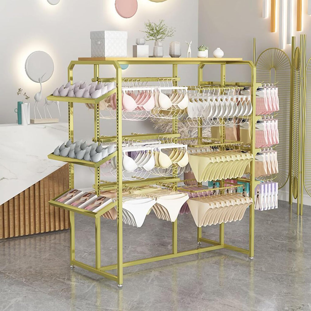 Display Stand Retail Store Garment Rack Clothing Hanger, Underwear Panty Rack Shorts Bra Display Stand, Metal Hanging Rack for Boutique Mall