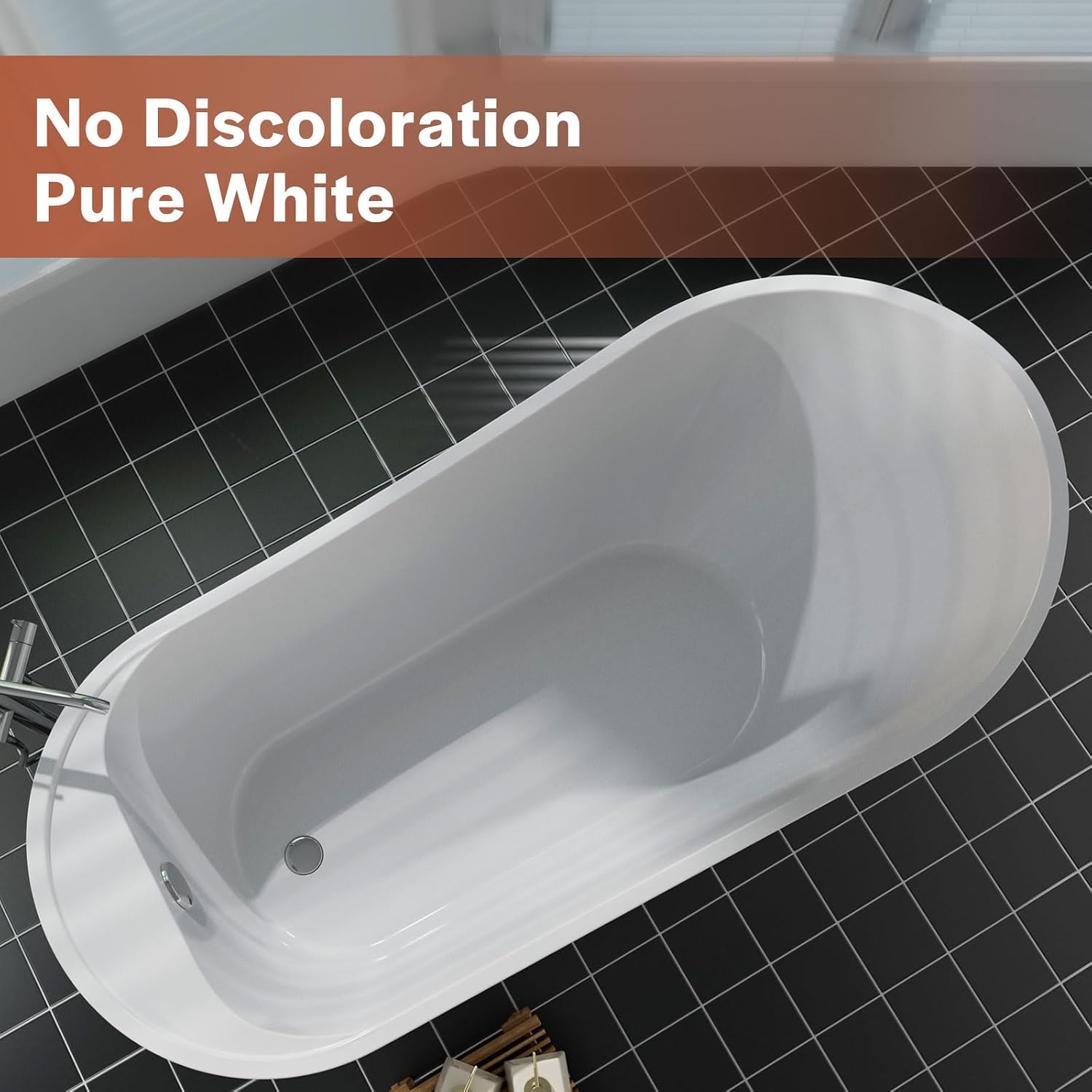 Empava 67' Luxury Stand Alone Acrylic Soaking SPA Tub Modern Freestanding Bathtubs with Custom Contemporary Design EMPV-FT1528