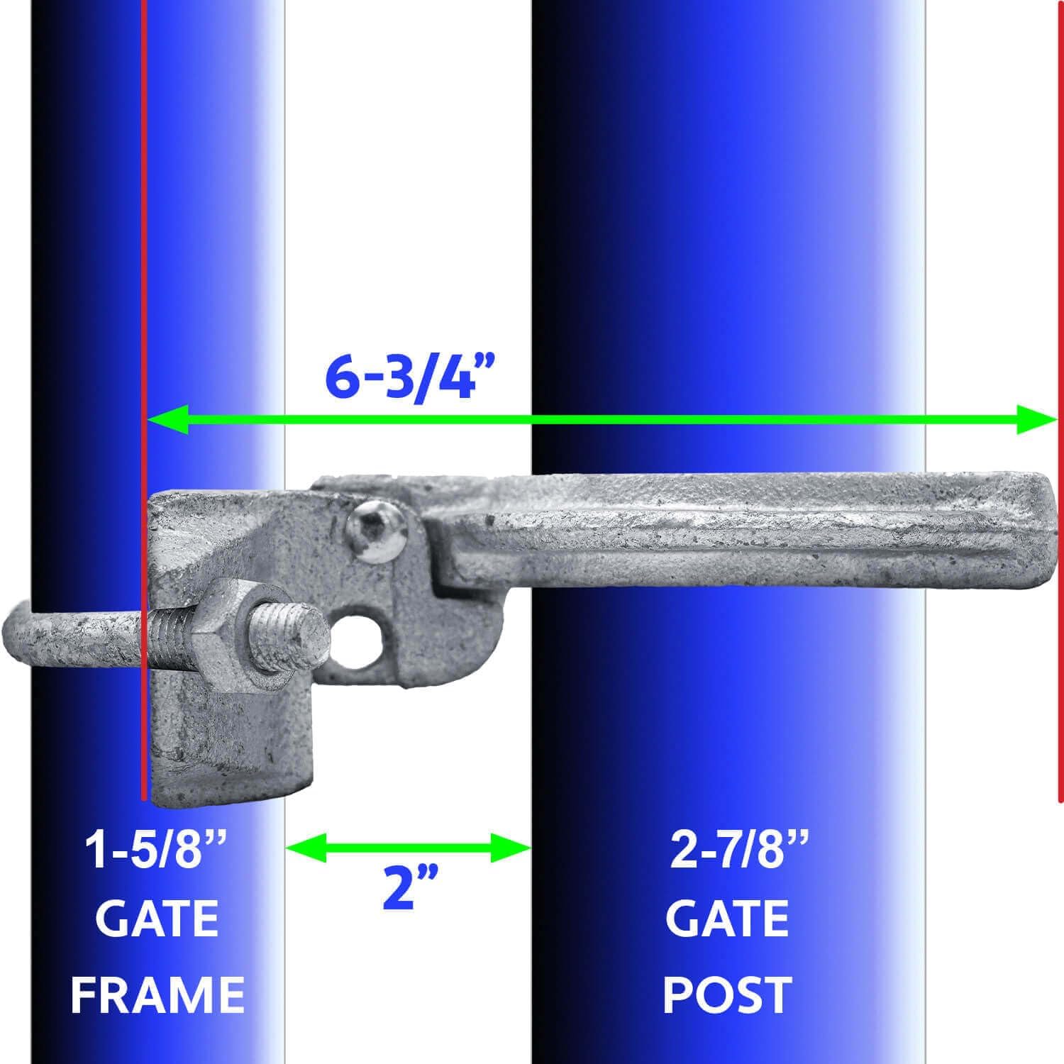 1-7/8' Black Rolling Gate Latch (Rolo Latch) - Pressed Steel - Powder Coated - CASE Qty 10
