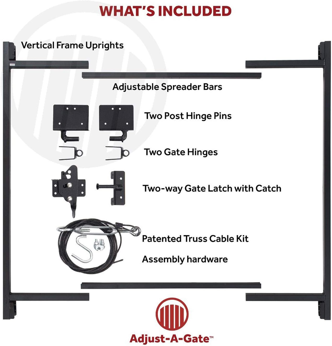 Adjust-A-Gate Steel Frame Anti Sag Adjustable Gate Building Kit with Patented Truss Cable System and Telescoping Bars, 2 Pack