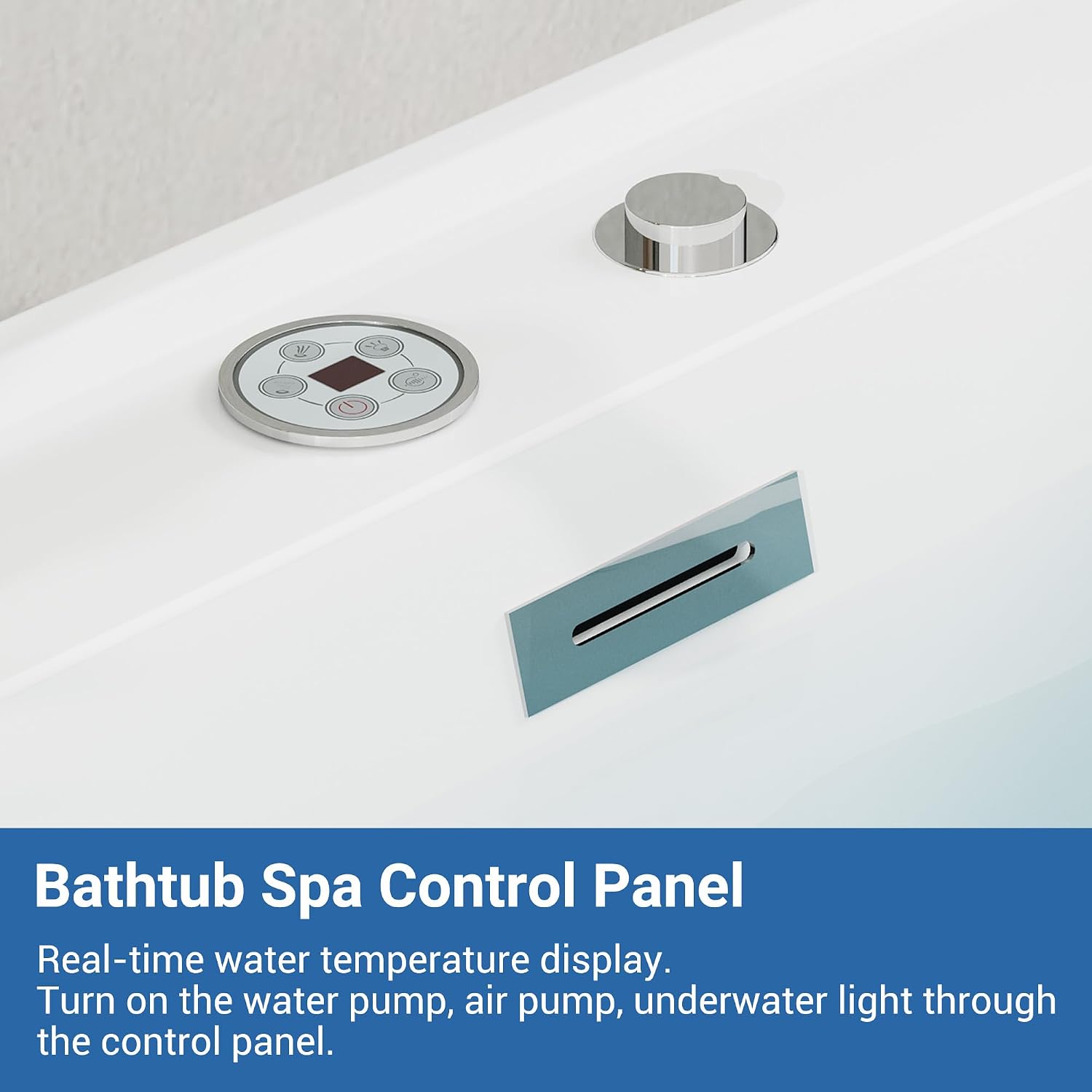 GarveeLife Freestanding Bathtub Tub71×35×23 inch Acrylic Massage Tub with Air Bubble & Water Jets, Computer Panel Control, Heating & Temperature Control, Modern Soaking Spa Tub for Home Bathro
