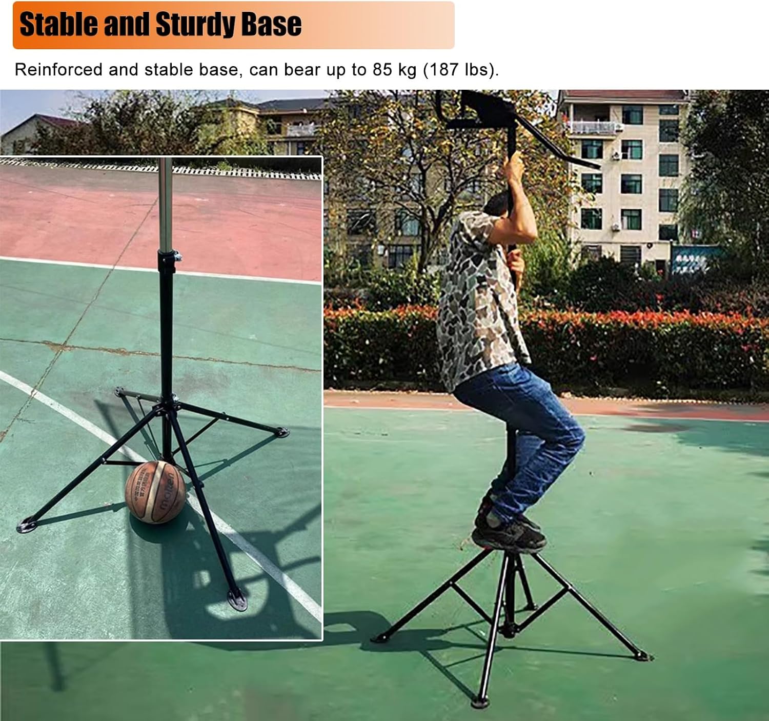 Shooting Practice Returner for Indoor Outdoor Hoop Net System - Portable Basketball Floor Rebounder Training Catcher Machine