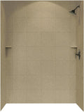 Swan SQMK723662.091 36-in L x 62-in W x 72.5-in H Solid Surface Shower Wall Kit, Barley