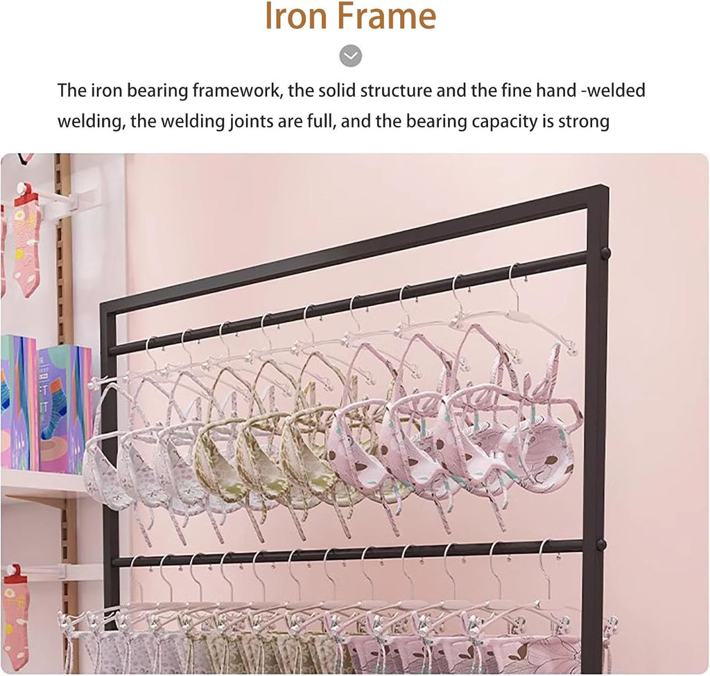 Organizer Holder Household Shorts Rack Stand, 3 Tier Underwear Display Stands, Freestanding Clothing Store Boutiques Retail Lingerie Garment Rack, Commercial Shelves for Socks Bra Panties Scarves Stor