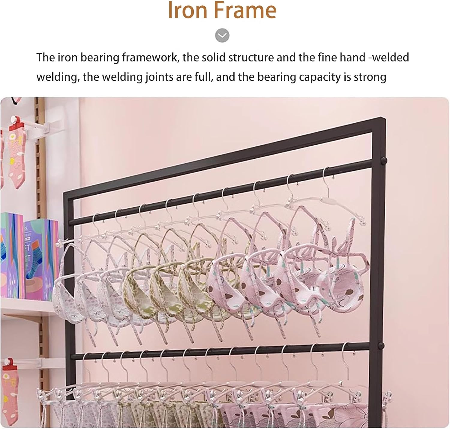 Organizer Holder Household Shorts Rack Stand, 3 Tier Underwear Display Stands, Freestanding Clothing Store Boutiques Retail Lingerie Garment Rack, Commercial Shelves for Socks Bra Panties Scarves Stor