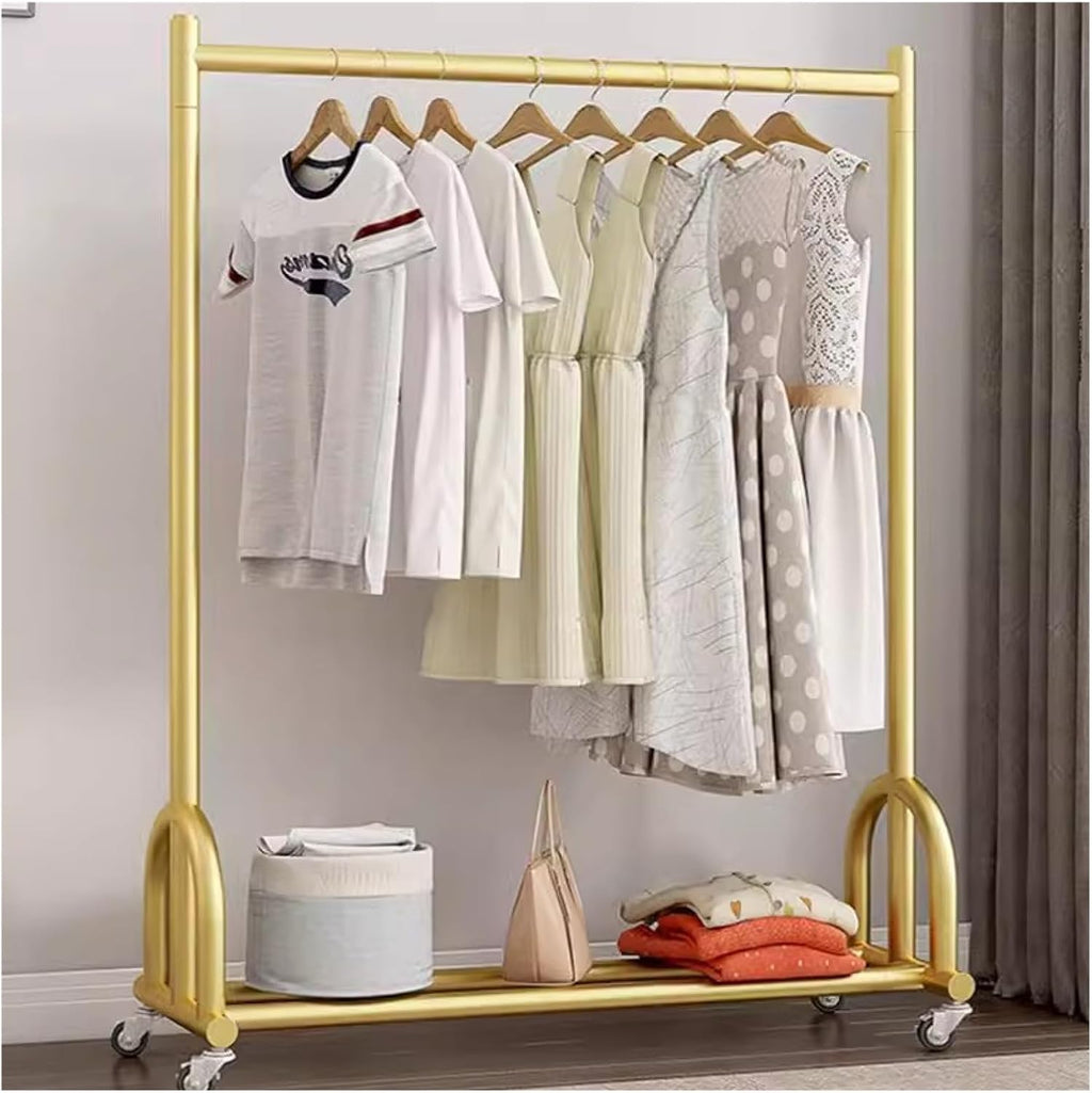 Freestanding Double Rod Clothing Hanger Stand With Storage Display Shelf For Hanging Clothe,Clothes Rail Garment Rack Heavy Duty Clothes Garment Rack