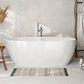 FerdY Tahiti 67' Freestanding Bathtub Elegant Oval Shape, Double Walled Insulation bathtub with Center Brushed Nickel Drain& Bath Pillow for Bathtub,Thick Tub Pillows, Breathable 4D Air Mesh