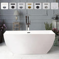 Vanity Art 67' X 32' Acrylic Freestanding Bathtub | Home Improvement Bathtubs with Contemporary Design for Soaking and Bathing, Overflow and Pop-up Drain with UPC Certified, VA6821-BN-L