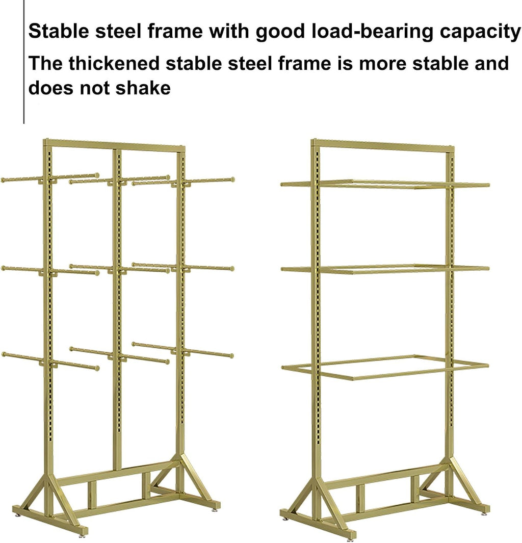 Floor-Standing Underwear Rack, Garment Display Stand, Lingerie Bra Shorts Swimsuit Sock Scarf, Commercial Shelves, Clothing Store Scarf Storage Organizer Rack(Gold)