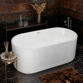 59' Acrylic Freestanding Tub, Stand Alone Soaking Tub with Pop-up Chrome Drain, Free Standing Bathtubs with CUPC Certified, White