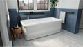 Crest 67 in. L x 31-1/2 in. W x 24-1/2 in. H Freestanding Acrylic Bathtub, Matte Black Drain