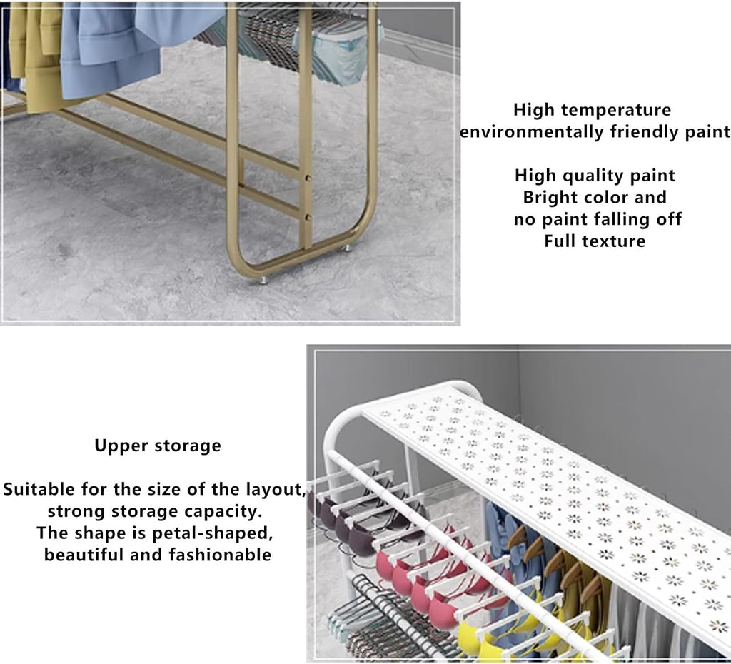 Retail Lingerie Display Stand,Floor Standing Organizer Mall Retail Stores,Freestanding Underwear Panty Rack for Bra Shorts Jewelry(White,L-150CM)