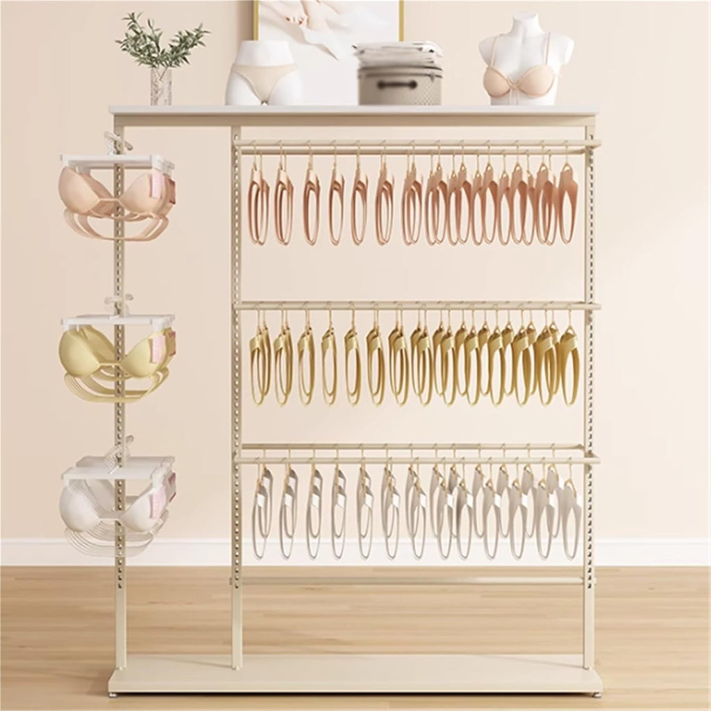 Metal Underwear Display Stand, Two-sided use, Lingerie Garment Rack, Retail Sock Show shelves, Supermarkets Commercial Clothing Store Shelf, for Bras, Shorts, Hats(A,100 * 40 * 135cm)
