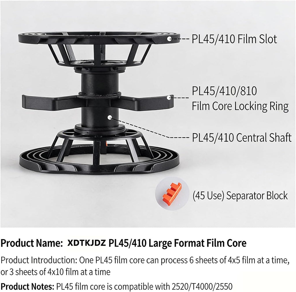 Darkroom Spiral Reel, Multi-Format Film Holder Camera Processing Accessories Kit, Compatible Film 4×5, 5×7, 8×10 Inch Sheet Film, for Secure Film Fixation During Processing
