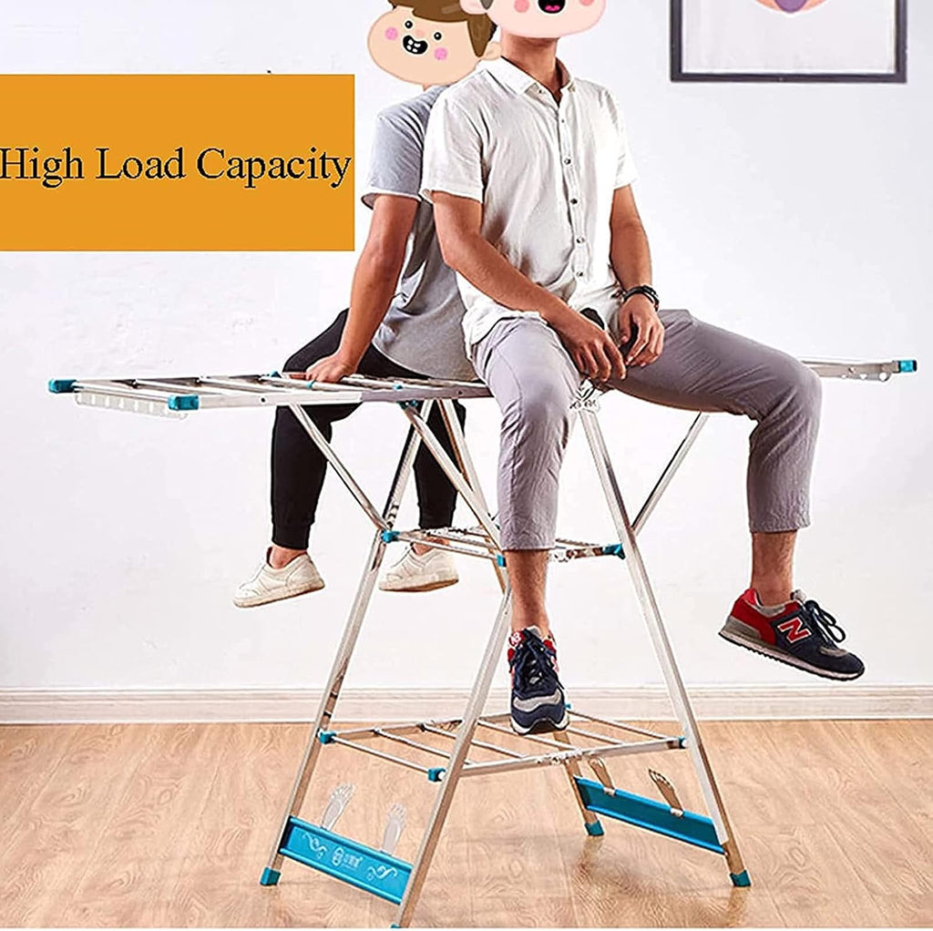 Standing Clothes Hanger, Drying Rack Clothing Foldable Small, Collapsible Garment Racks for Hanging Clothes, for for Bed Linen, Clothing, Socks, Scarves Coat Rack Stand (150cm)
