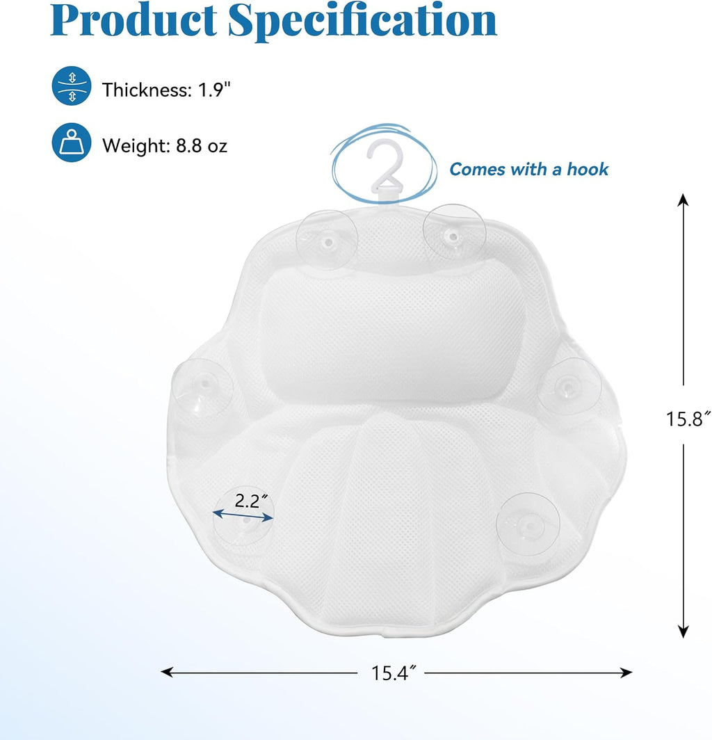 FerdY Tahiti 55' Acrylic Freestanding Bathtub with Headrest, Elegant Oval Shape Soaking Bathtub, Brushed Nickel Drain & Integrated Slotted Overflow Assembly Included cUPC Certified with Bath Pillow