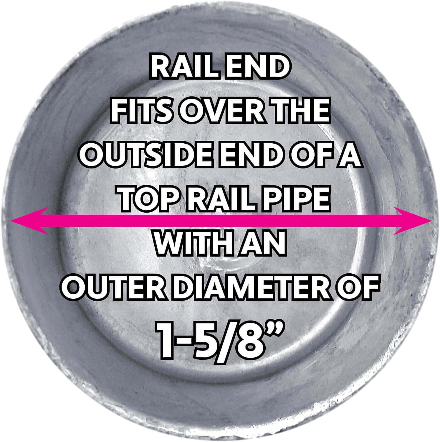 1-5/8' - CASE - Top Rail End for Chain Link Fence - Use for 1-5/8' Outside Diameter Top Rail Pipe - Galvanized Pressed Steel Chain Link Rail End - Qty 100