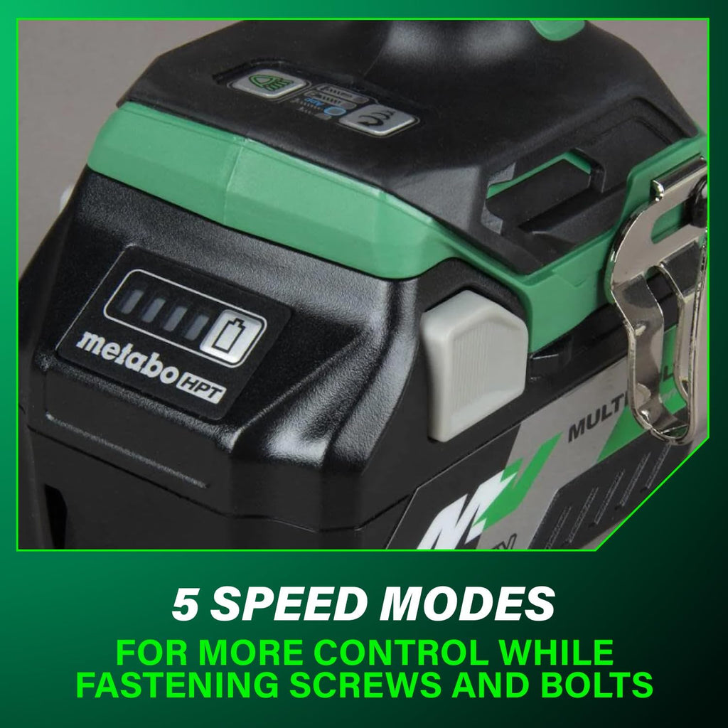 Metabo HPT 36V MultiVolt™ Cordless Triple Hammer BOLT Impact Driver Kit, High Torque Impact Driver with Case, 2 MultiVolt Batteries, 1/4-Inch Chuck, Compact Lightweight Power Tool, WH36DC