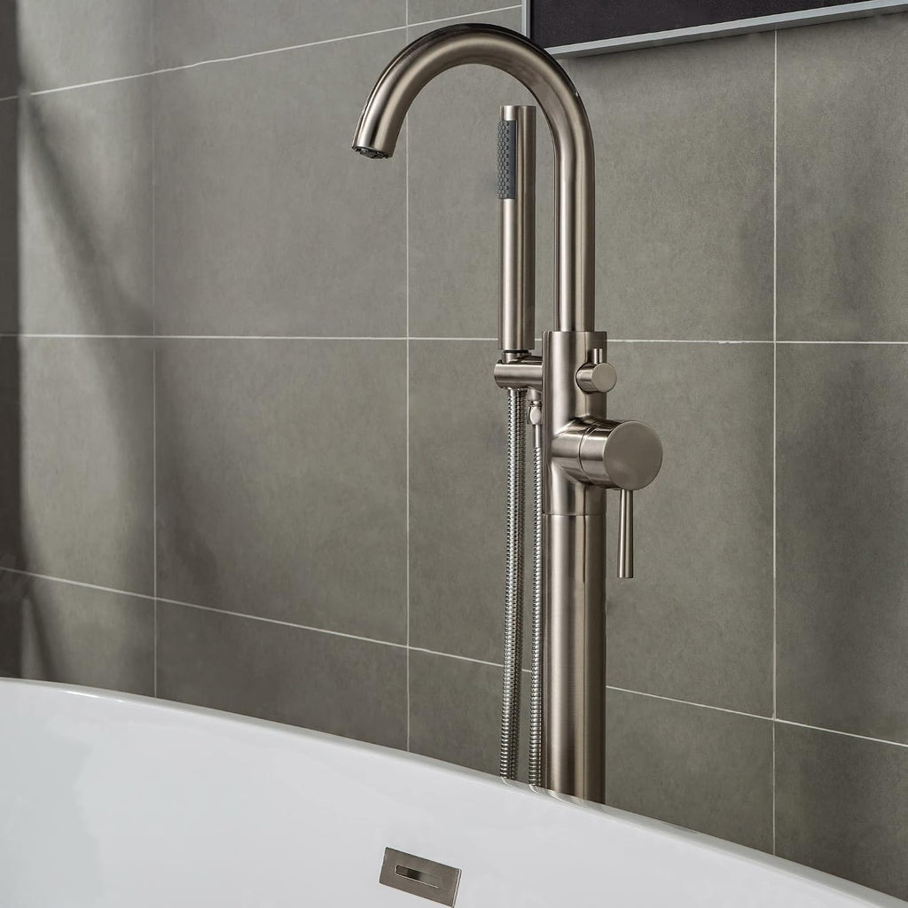 WOODBRIDGE F 0001 F0001BN Faucet, (L) 10 3/4' x (W) 6-1/4' x (H) 43-7/8, Brushed Nickel