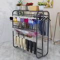 4-Tier Underwear Display Stands, Wrought Iron Floor-Standing Display Stand, Garment Racks with Top Storage Shelf and Hanging Bar, for Bag Skirts Socks Panties Shorts Underwear Bra
