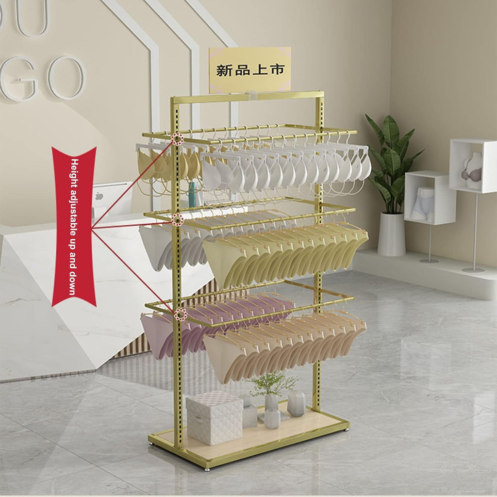 Clothes RackMetal Underwear Display Rack Adjustable Height Retail Store Clothing Rack for Bra Shorts Socks Swimsuits Free Standing Shopping Mall Display,B-100 * 40 * 135cm