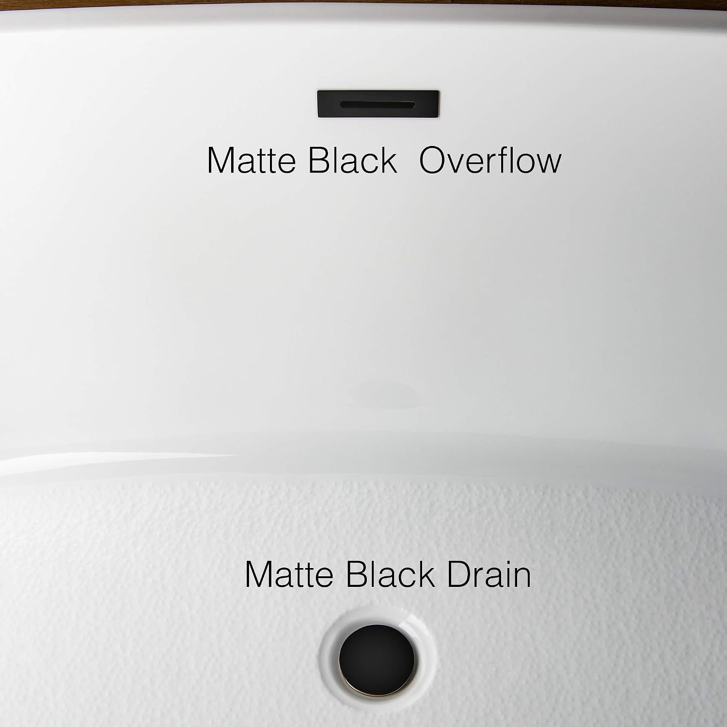 WOODBRIDGE 71' Acrylic Freestanding Bathtub Contemporary Soaking Black Tub with Matte Black Overflow and Drain,Black,B1817-MB