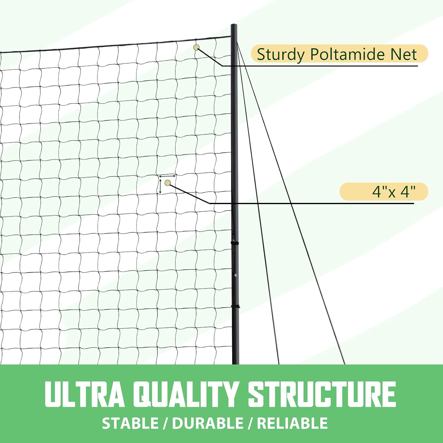 Ball Stop System - Soccer Backstop Net, Heavy Duty, High Impact, Practice Barrier