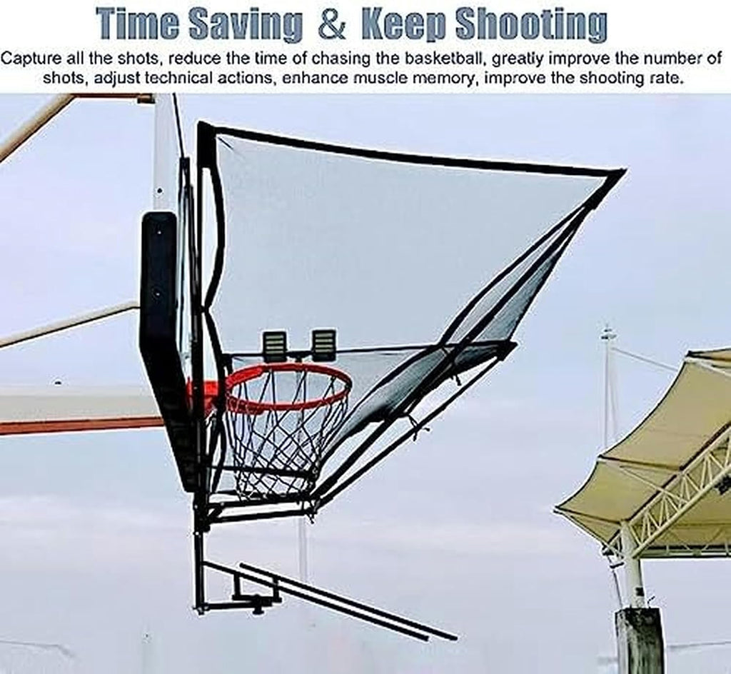 Automatic Shot Return Net for Basketball Hoops - Suspended Shooting Machine Design, Saves Time, Perfect for Backyard & Home Court