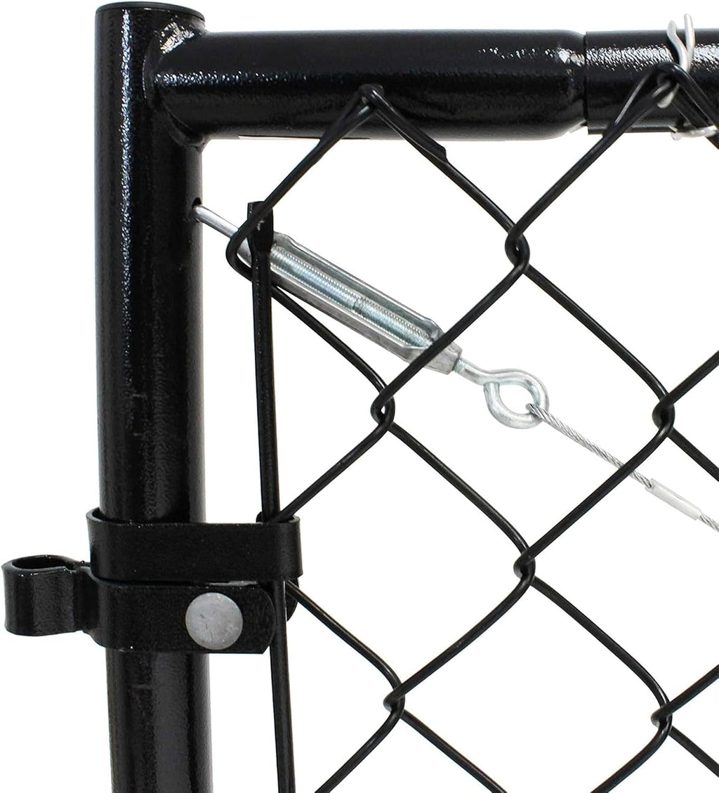 Adjust-A-Gate Adjustable Chain Link Square Corner Complete Gate Kit, Fit-Right, Black, 6'H