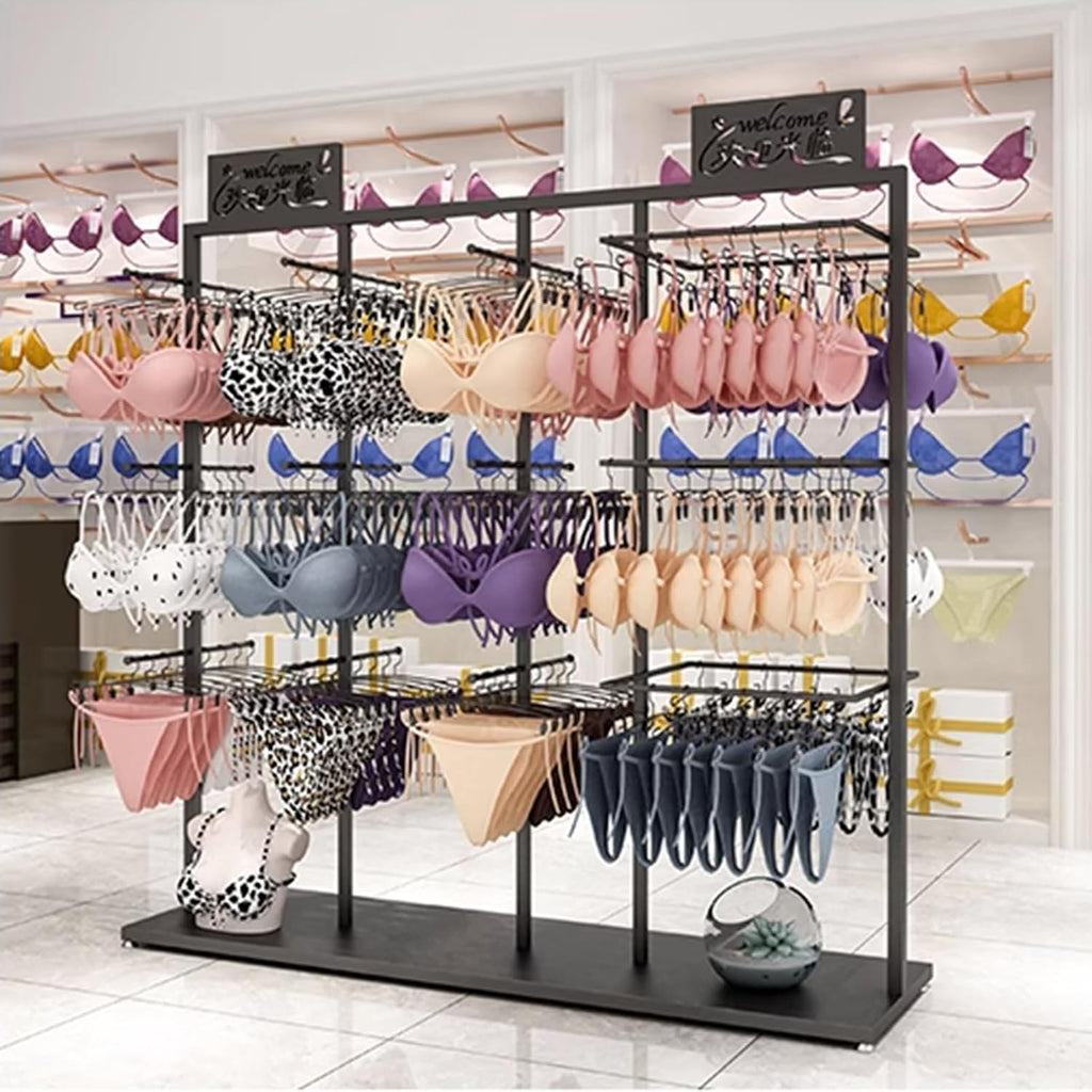 Clothing Store Garment Rack Boutique Lingerie Stand,3-layer Nakajima Rack Bra Shorts Display Storage Rack, Coat Rack Stand, Underwear Display Stands,Commercial Shelves for Socks Scarves Storage