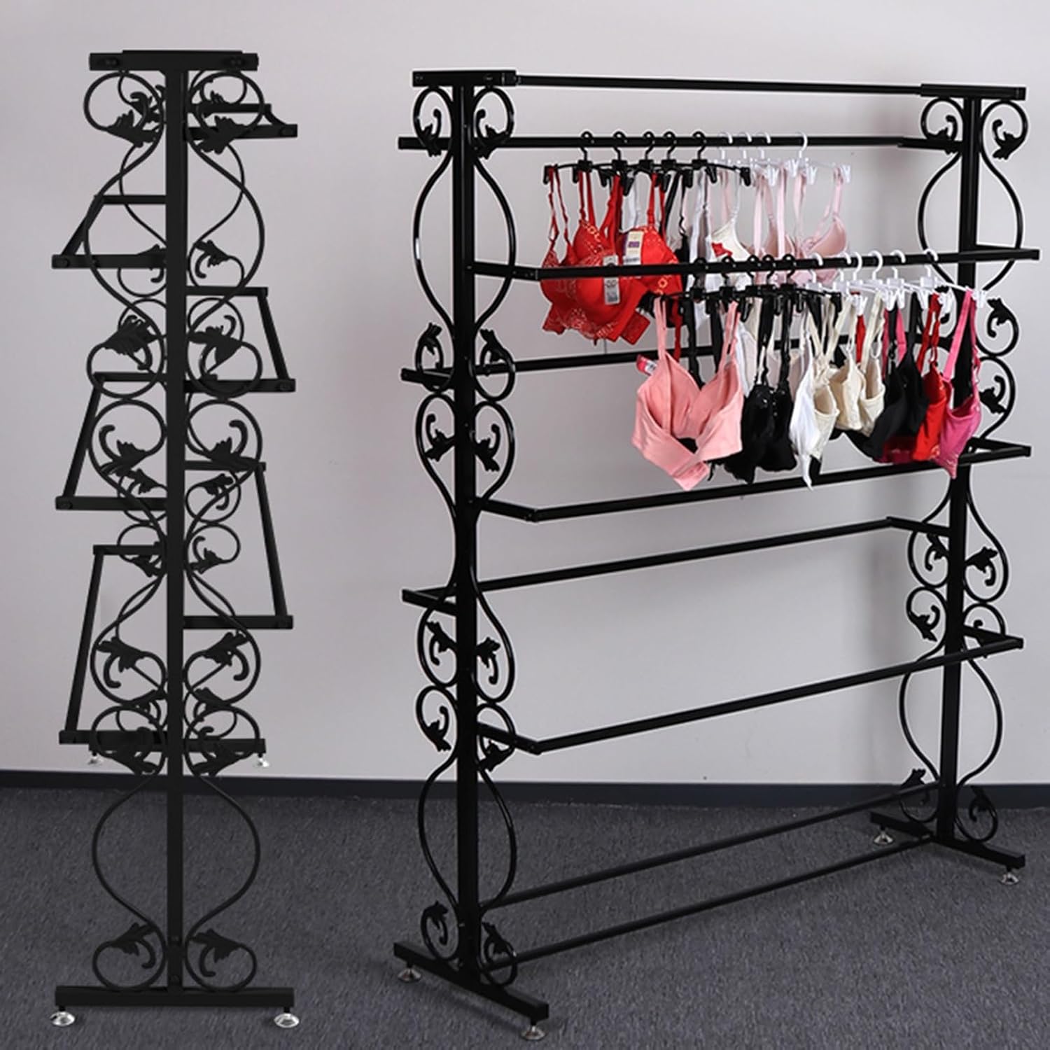 Free Standing Garment Rack Organizer, Commercial Grade Retail Display Racks, Merchandise Socks Underwear Scarf Shorts Slippers Accessories Storage Hanger,White-100x40x150CM