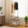 Garment Rack With Wheels, Rolling Clothing Racks For Hanging Clothes, Clothes Rack With Shelves, Metal Freestanding Clothing Organizer, For Bedroom Living Room