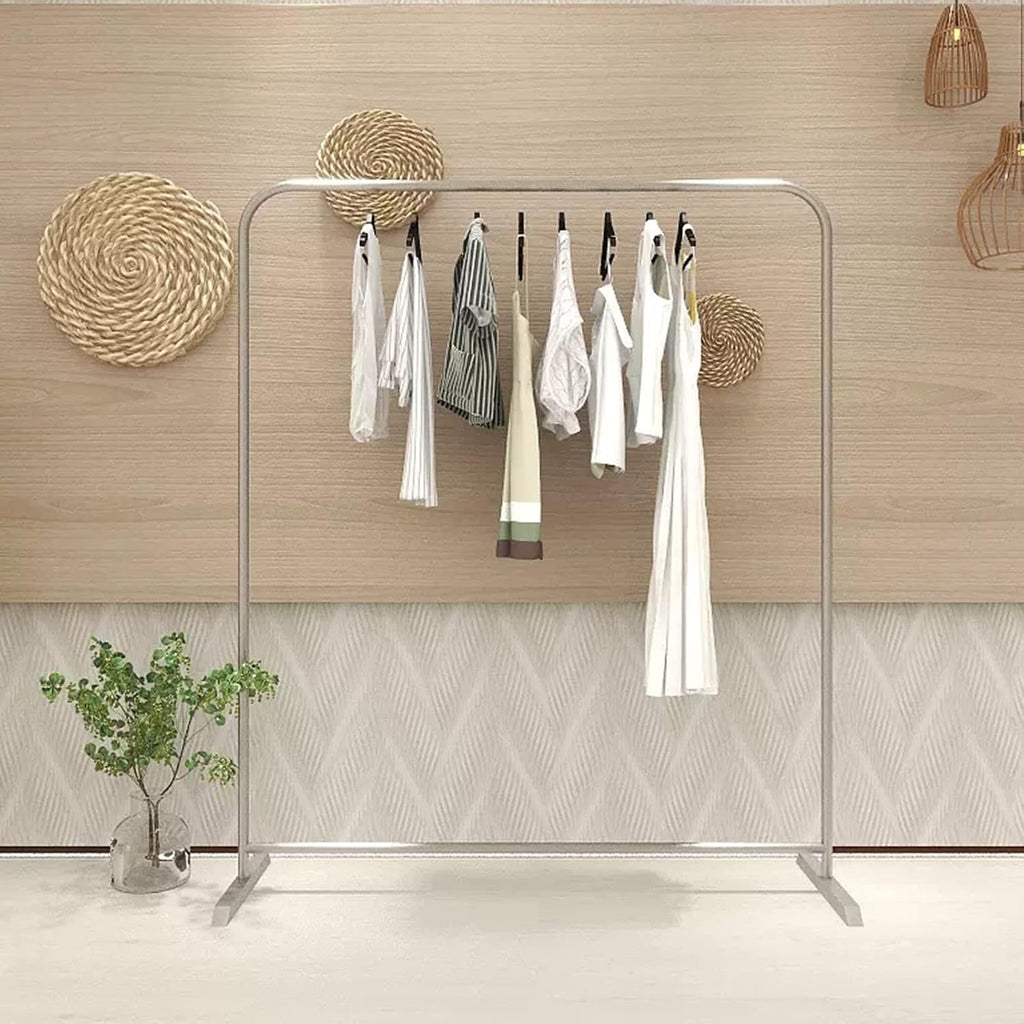 Generic Garment rack Modern Silver Stainless Steel Clothes Rail For Bedrooms And Boutiques, Commercial Grade Heavy Duty Clothing Rack For Hanging Clothes Freestanding Metal Coat Rack(Size:120X40X160