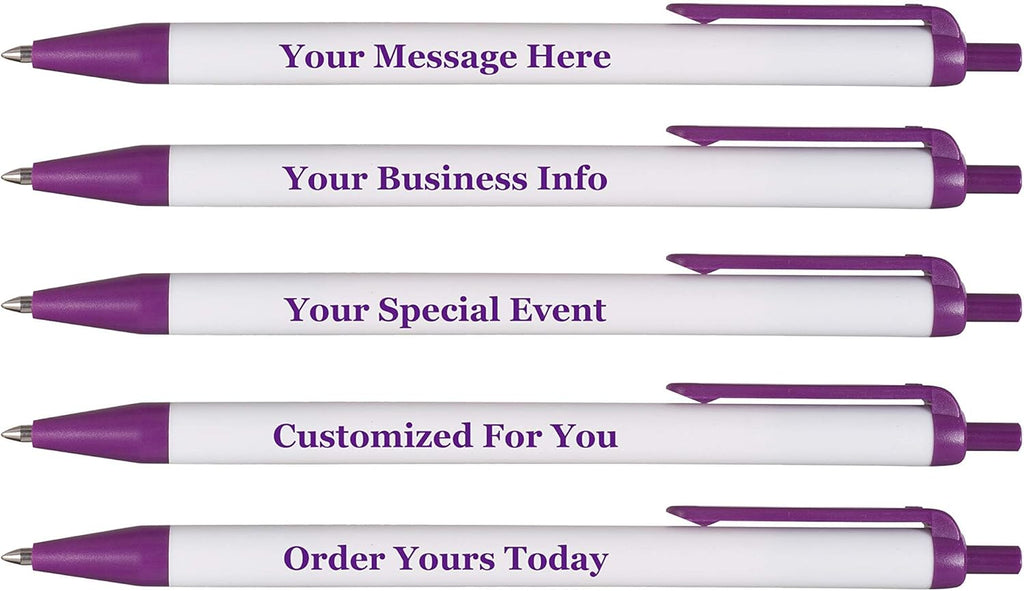 RevMark Personalized Ballpoint Pen, Custom Printed Name, Business or Event Information, Timeless Advertising, USA Made Pens, Promotional Marketing, Smooth Black Ink, Bulk Pack (Purple,250 Ct)