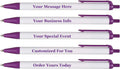 RevMark Personalized Ballpoint Pen, Custom Printed Name, Business or Event Information, Timeless Advertising, USA Made Pens, Promotional Marketing, Smooth Black Ink, Bulk Pack (Purple,250 Ct)
