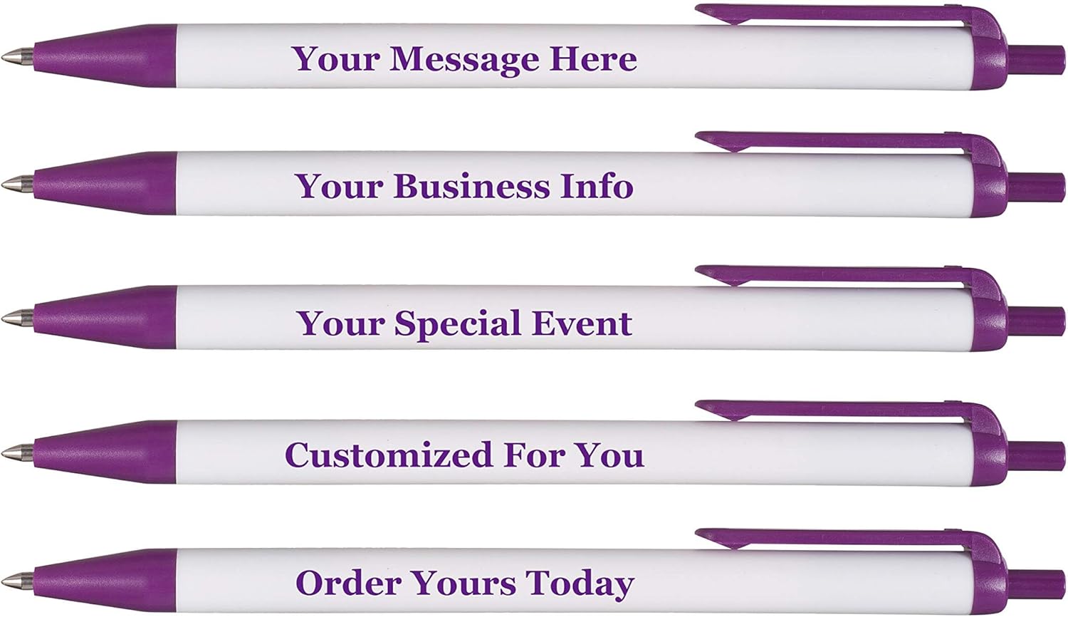 RevMark Personalized Ballpoint Pen, Custom Printed Name, Business or Event Information, Timeless Advertising, USA Made Pens, Promotional Marketing, Smooth Black Ink, Bulk Pack (Purple,250 Ct)