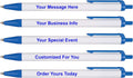RevMark Personalized Ballpoint Pen, Custom Printed Name, Business or Event Information, Timeless Advertising, USA Made Pens, Promotional Marketing, Smooth Black Ink, Bulk Pack (Blue,500 Ct.)