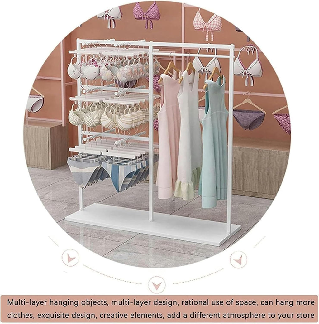 Metal Hijab Hangers - Adjustable Clothing Organizer Holder, Scarf Display Stand, Sheets Hanging Organizer Shelf, Commercial Shelves, Freestanding Lingerie Garment Rack
