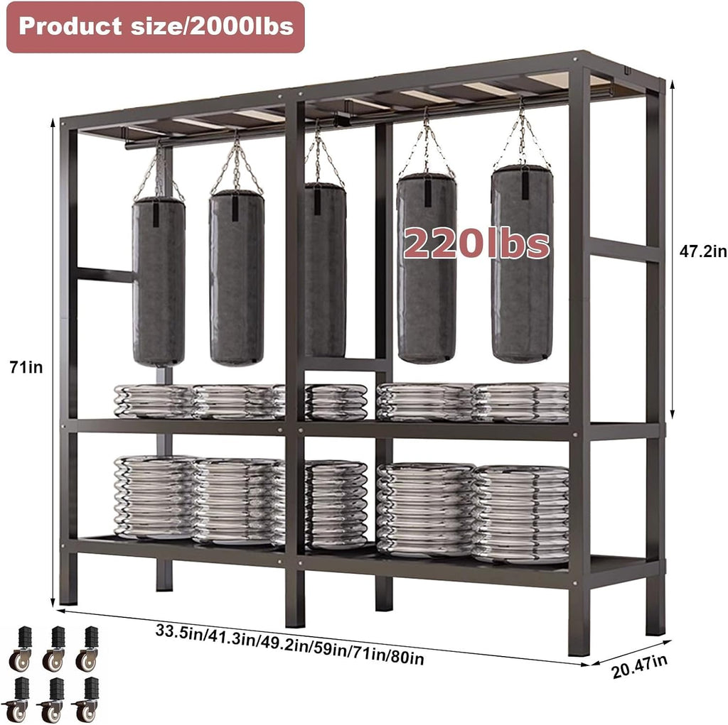 Metal Mobile Closet Rack - Heavy-Duty Clothes Rack Covers On Wheel 2000lbs Foldable Portable Wardrobe For Hanging Clothes Rolling Garment Rack Clothing Coat Storage Rack For Bedroom(80in(wheel))