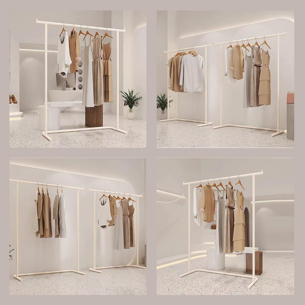 Freestanding Garment Rack Heavy Duty,Clothing With Storage,Large Load Capacity for Retail and Home(80x170cm)