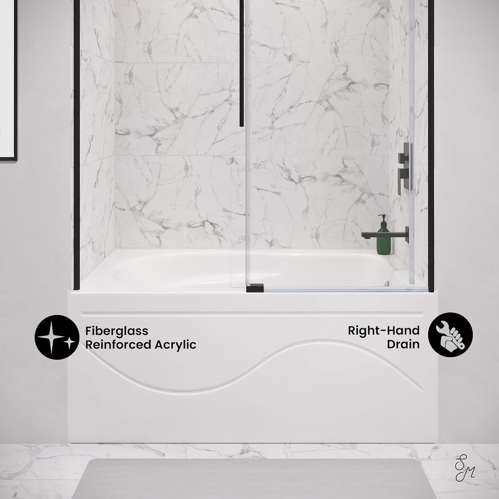 Ivy 48'' x 32' Bathtub with Apron Right Hand Drain in White