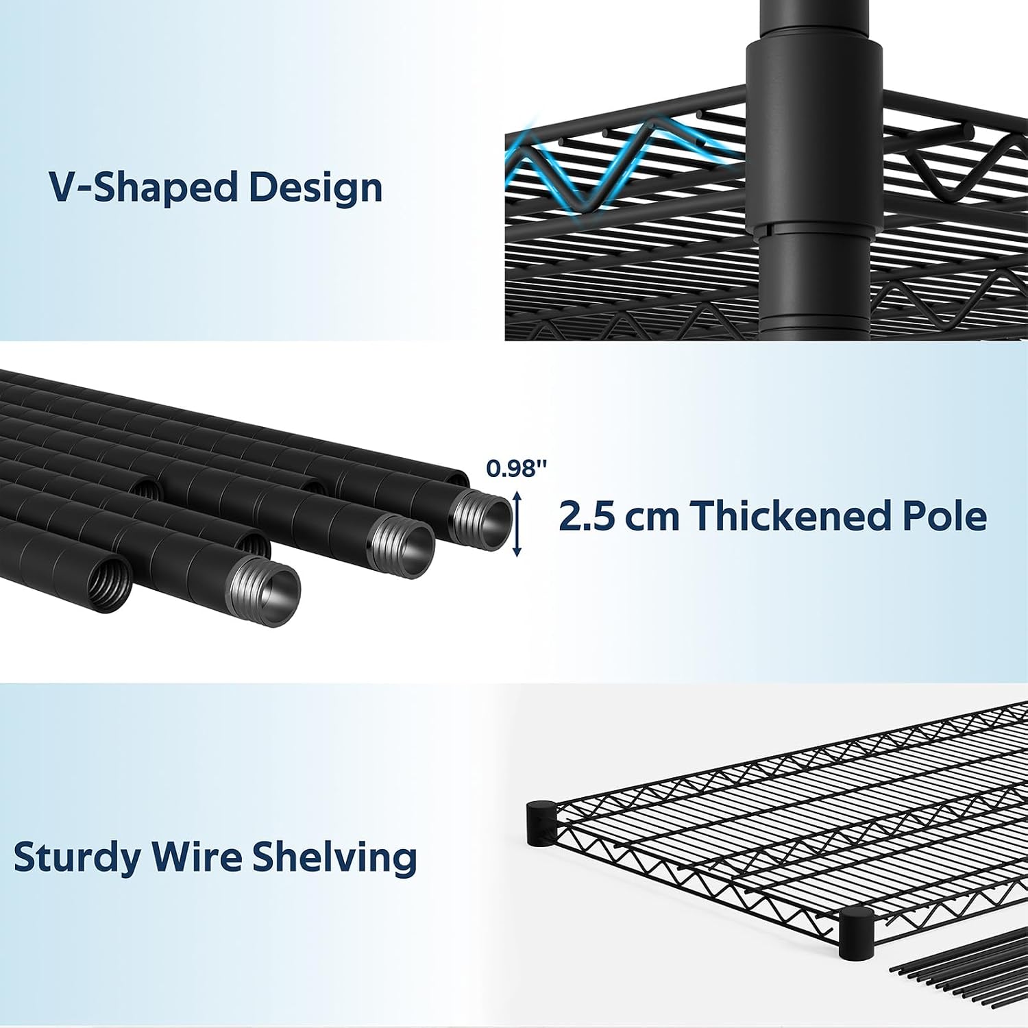 Whitmor 4 Tier Storage Shelves with Wheels, Heavy Duty Metal Shelving Unit, 625 lbs Capacity per Shelf, 2500 lbs Total for Kitchen, Garage, Plant, 55' L x 24' W x 72' H, Black