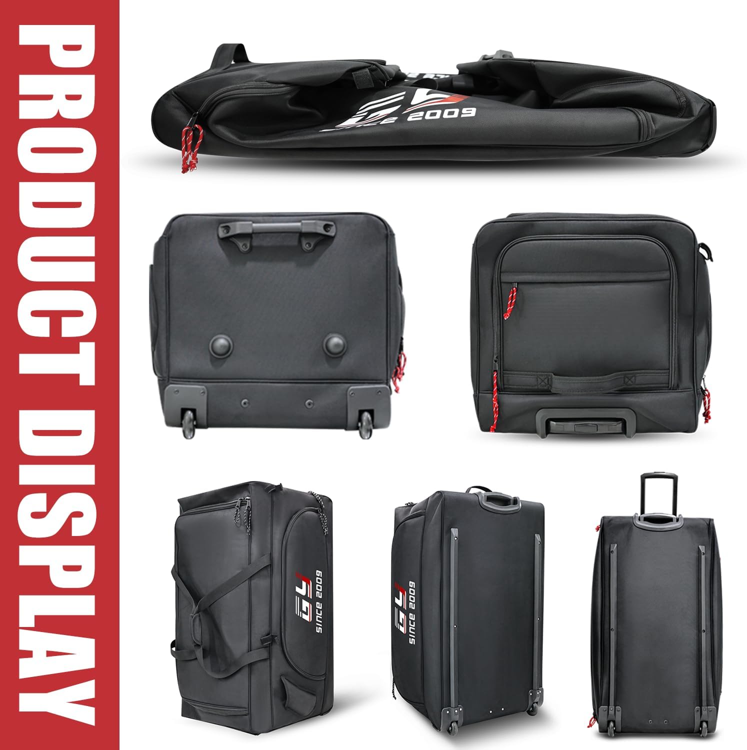 GY 185L 35' Rolling Duffle Bag Large Hockey Bag With Wheels For Sports Gym Travel Baseball Basketball Soccer Football Equipment For Team Coaches/Catchers/Youth/Adults /1680d Waterproof Fabric