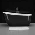 67 Inch Freestanding Bathtub, Soaking Tub, Acrylic, Deep Upright Bathtub with Built-in Drain and Overflow, Contemporary Free Standing, Black Elegant Finish