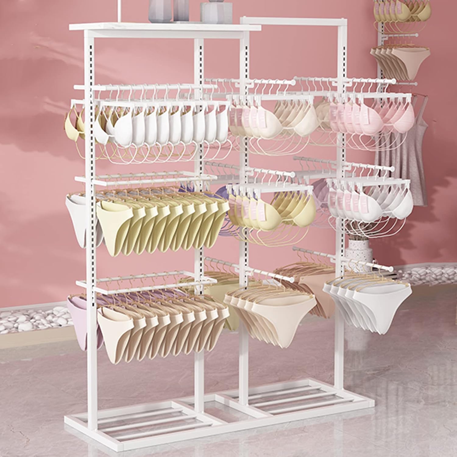 Clothes Retail Shelves Garment Rack Commercial Socks Holder,Adjustable Underwear Rack Bra Display Fixture Handbag Hanging Rods,Boutique Store Hanger Hat Organizer Shel