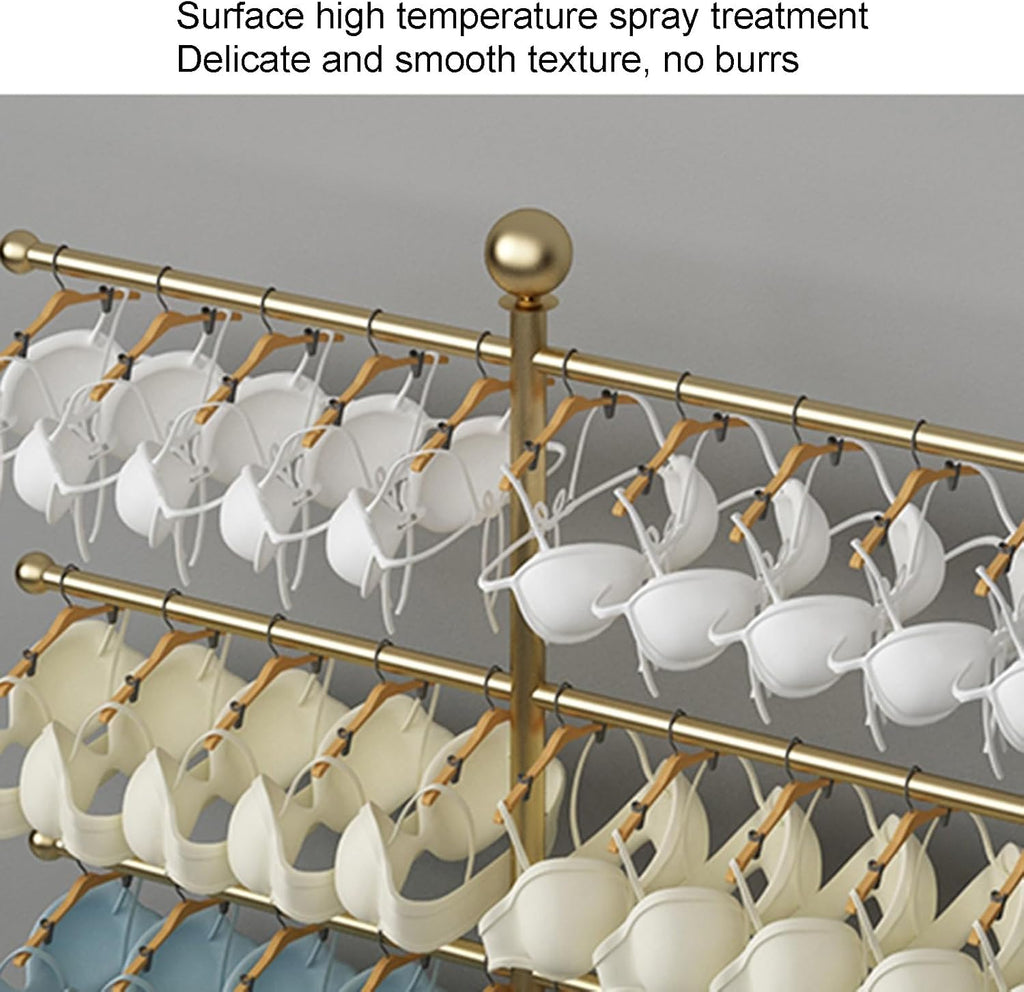 Clothes Rail Garment Rack Floor-Standing Underwear Display Stands， Underwear Shorts Nakajima Shelf, Clothes Retail Organizer Rack, for Stores, Boutiques(White,60x150cm)