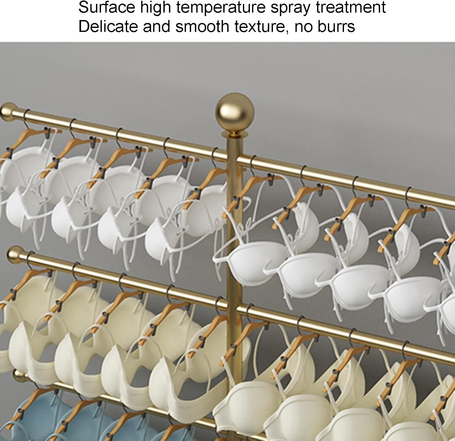 Clothes Rail Garment Rack Floor-Standing Underwear Display Stands， Underwear Shorts Nakajima Shelf, Clothes Retail Organizer Rack, for Stores, Boutiques(White,80x150cm)