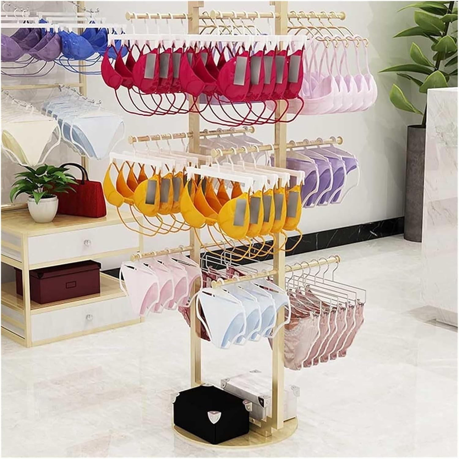 Clothes Rail Garment Rack Underwear Display Stand, Floor Bra Shelf Men's Shorts Display Rack Hanging Underwear Rack Clothing Display Stand for Shopping Mall, Underwe