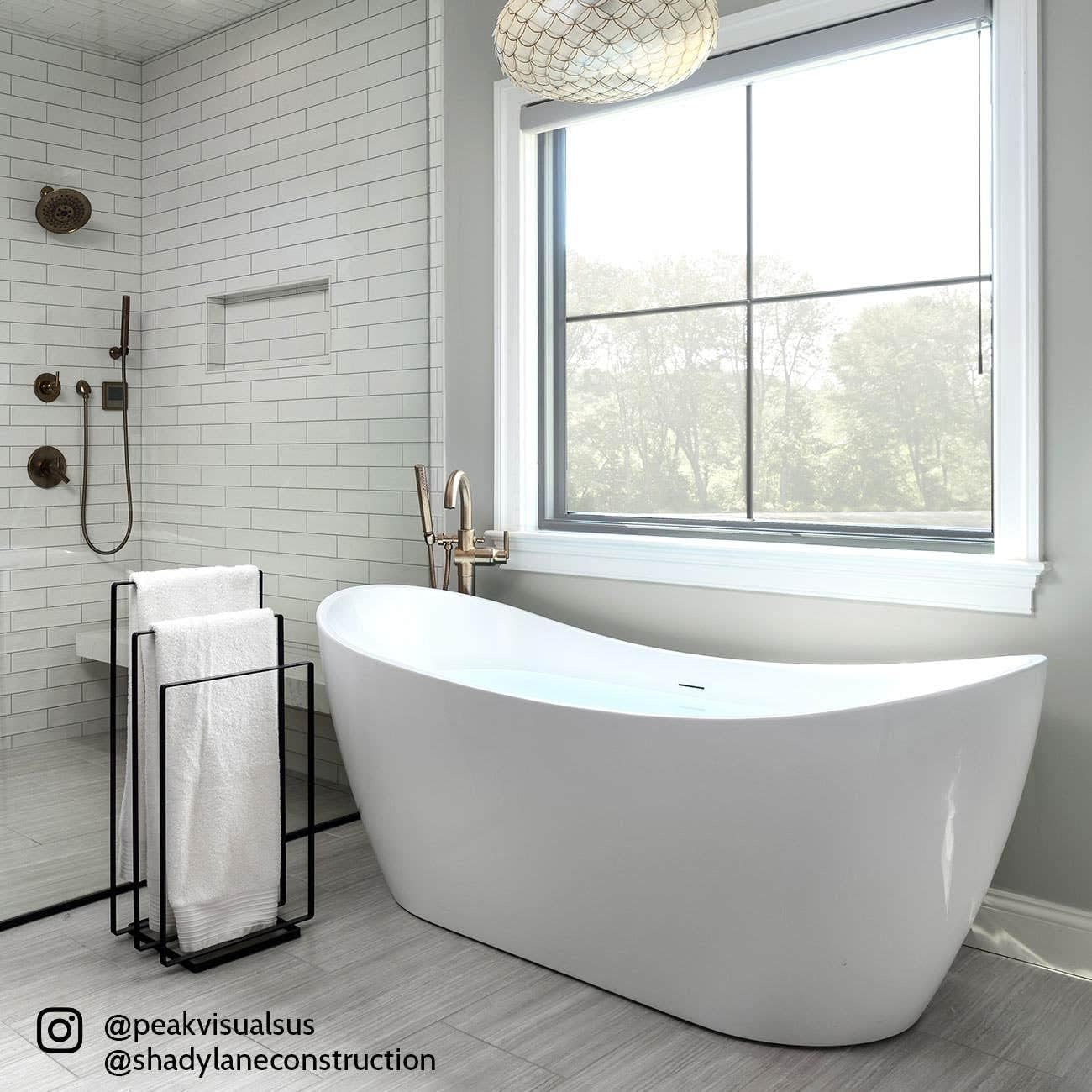 Vintage Tub & Bath Philo 59 Inch Acrylic Double Slipper Freestanding Tub